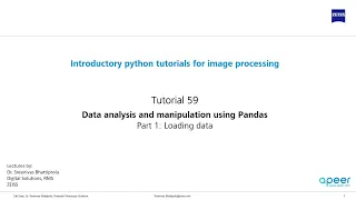 Tutorial 59 - Data analysis using pandas