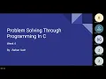 Week 4 Problem Solving Through Programming In C Live Session