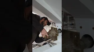 Boat restoration: getting ready to have our huge bronze propeller installed! #shorts