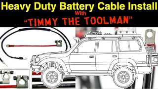Heavy Duty Battery Ground Cable Set Install FZJ80 Land Cruiser