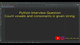 Python Coding Interview Question Problem Solving count vowels consonants in given string