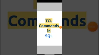 Transaction Control Language in SQL