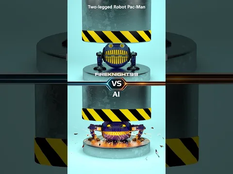 Fireknight99 vs AI: Robot Pacman vs Hydraulic Press