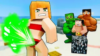 Steve vs. Zombie: Muscle Battle! Alex is Furious!