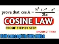 prove that cosine law 1st semester 11th trick in engineering
