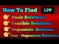 Basic Feasible Solutions in LPP Degenerate Solutions of LPP Non Degenerate Solutions of LPP