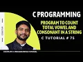 C Program to Count Total Vowels Consonants in a String