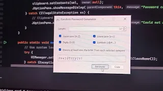 Random password generator in GUI with the help of swing module
