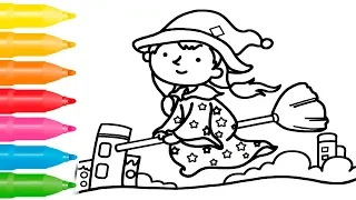 Coloring pages for kids The Witch Marker Coloring Book for children