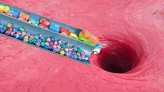 Video Whirlpool Relaxing in the football VS car, cars football slide ASMR #65