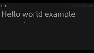 Hello world example