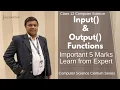 Input and Output Functions Lesson 5 Python Variables Operators 5 Marks Class 12 Computer Science