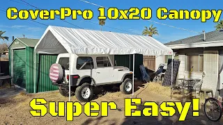 Harbor Freight Cover Pro 10x20 Canopy Unboxing setup and final look
