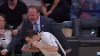 Mike Budenholzer Bumps Ref Cavs vs Hawks 17