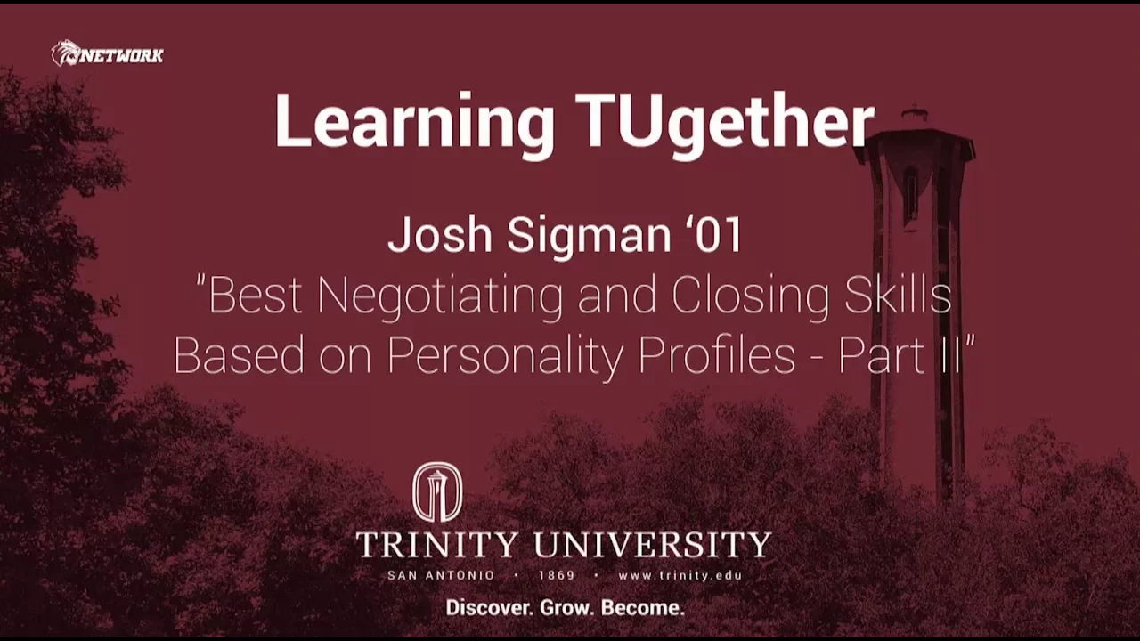 Learning TUgether: Best Negotiating and Closing Skills Based on Personality Profiles - Part II