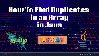 Find Duplicate Elements in Java Array Nested Loops Explained Tamil Tutorial codeandinnovate