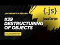Object Destructuring in JavaScript JavaScript in English