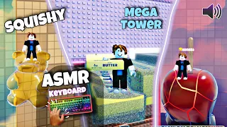 Mega Squishy Tower butter ASMR roblox❤️Real keyboard