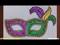 How to draw mardi gras mask