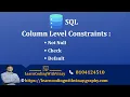 SQL Constraints Explained NOT NULL CHECK DEFAULT with Real-Time Examples