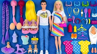 18 minutes satisfying with unboxing barbie doll pink bedroom kitchen collection review toys asmr 8