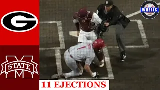 Georgia vs Miss St BENCHES EMPTIED 11 EJECTIONS 2024 College Baseball Highlights