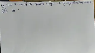 Examples on Bisection method