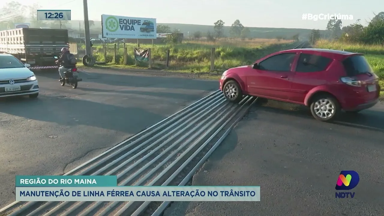 Manutenção da linha férrea causa modificações no trânsito no Rio Maina