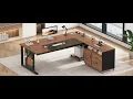 SEDETA 71 Inch Executive Desk with Rolling File Cabinet Office Computer Desk with Drawers Shelves