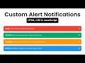 Custom Warning Alert Notifications using HTML CSS JS