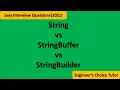 String vs StringBuffer vs StringBuilder Java interview question 2021