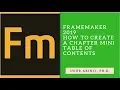 FrameMaker 2019 - How to Create a Chapter Mini TOC