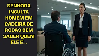 Senhora insulta homem em cadeira de rodas sem saber quem ele é...