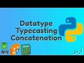 Python Datatypes Typecasting and Concatenation Tutorial In Urdu Hindi part 4 Easy Understandable