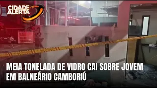 Jovem sobrevive após meia tonelada de vidro cair em cima dele