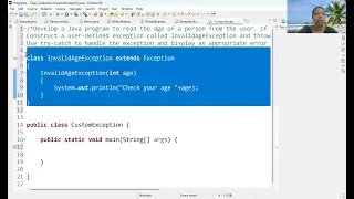 Custom defined Exception in Java with Example