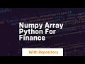 Numpy array python for finance