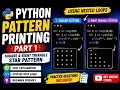 Pattern Printing in Python Part 1 Square Triangle Star Pattern Python Tutorial for Beginners