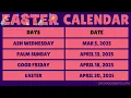 Easter 2025 Date Complete 4-Day Easter Calendar