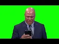 Kurt Angle looking at phone meme green screen