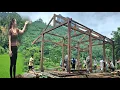Download Lagu The girl and many villagers helped each other build a wooden house