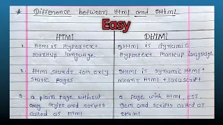 Difference between HTML and DHTML in Hindi easy