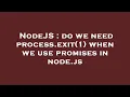 NodeJS do we need process exit 1 when we use promises in node js