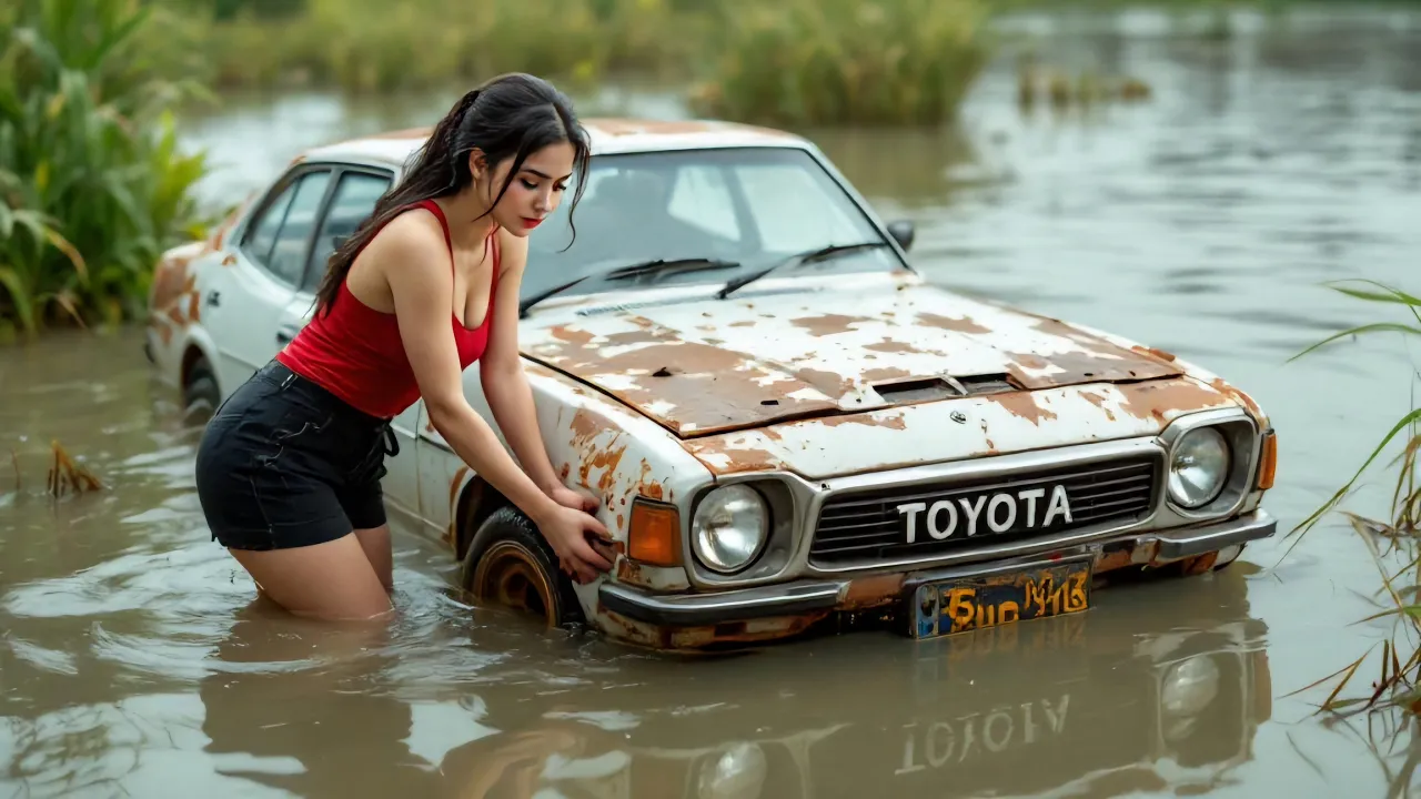 Timelapse :The girl spent 7 days repairing and restoring the car that was buried under a fish pond