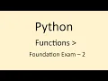 Foundation Exam - 2 Functions Python NxtWave CCBP