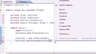 Java Multiple Selection List