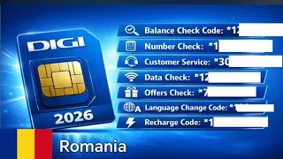 Romania Digi SIM Codes Balance Check Data Customer Care Recharge Digi Mobil Romania