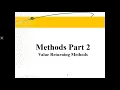 Value returning methods method overloading