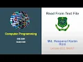 File Example 2 Read From a Text File C Programming Tutorial in Bangla by HK Roni