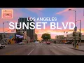Download Lagu Relaxing Drive on Sunset Boulevard in Los Angeles at Sunset time | ASMR | calming |